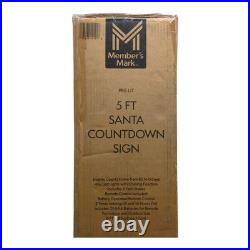 Member's Mark 482 LED Pre-Lit Santa Countdown Sign, 5ft