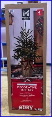 Member's Mark 48 Pre-Lit Topiary in Woven Basket New