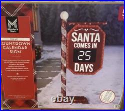 Member’s Mark 5′ Pre-Lit Santa Countdown Calendar NEW IN BOX