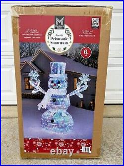Member's Mark 6' Pre-Lit Prismatic Snowman Christmas BRAND NEW FAST SHIP