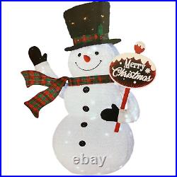 Member's Mark 6ft. Pre-Lit Festive Pop-Up Twinkling Snowman with Christmas Sign