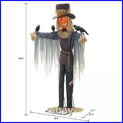 Member's Mark 8' Pre-Lit Animated Scarecrow Spooky Outdoor Halloween Decor Prop