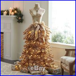 Member's Mark Christmas & Holiday Premium 5' Dress Form Tree Champagne New