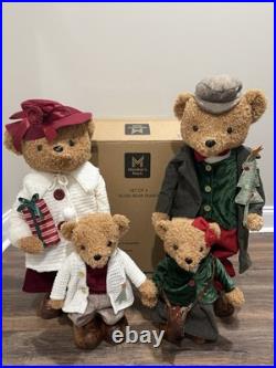 Member's Mark Plush Bear Family Set 4 Christmas Holiday Decorations Decor