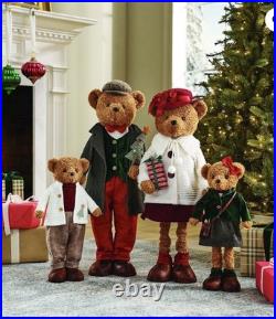 Member’s Mark Plush Bear Family Set 4 Christmas Holiday Decorations Decor