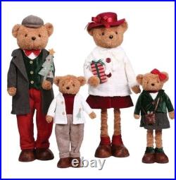 Member’s Mark Plush Bear Family Set 4 Christmas Holiday Decorations Decor