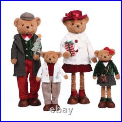 Member’s Mark Plush Bear Family Set 4 Christmas Holiday Decorations Decor