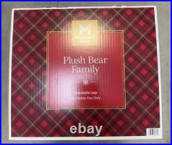 Member's Mark Plush Bear Family Set 4 Christmas Holiday Decorations Decor Member's Mark Plush Bear Family Set 4 Christmas Holiday Decorations Decor