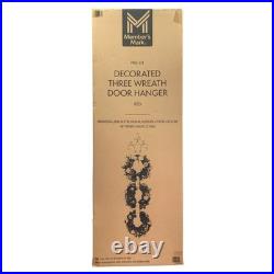 Member’s Mark Pre-Lit Decorated Three Wreath Door Hanger (Red)