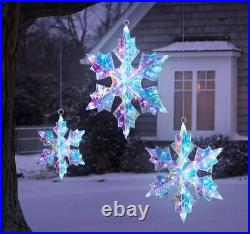 Member’s Mark Pre-Lit Prismatic Snowflakes Set of 3