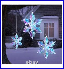 Member’s Mark Set of 3 Pre-Lit Prismatic Snowflakes USED ONE SEASON RARE FIND