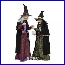 Members Mark Pre-Lit Animated Crystal Ball Witches Halloween Decor Set of 2