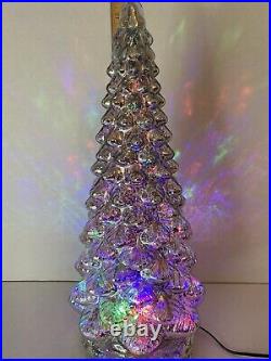 Mercury Glass Kaleidoscope Lighted Christmas Tree Valerie Parr Hill 18 SILVER