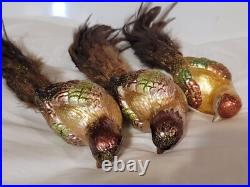 Mercury glass bird ornament Clip On MINT PERFECT 9 LARGE LOT OF 3 VINTAGE MINT Mercury glass bird ornament Clip On MINT PERFECT 9 LARGE LOT OF 3 VINTAGE MINT