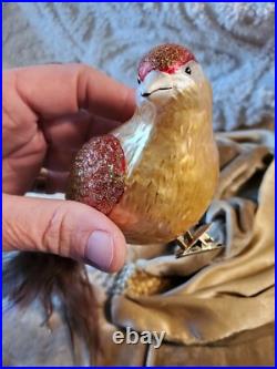 Mercury glass bird ornament Clip On MINT PERFECT 9 LARGE LOT OF 3 VINTAGE MINT Mercury glass bird ornament Clip On MINT PERFECT 9 LARGE LOT OF 3 VINTAGE MINT