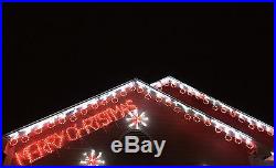 Merry Christmas Phrase Sign Outdoor LED Lighted Decoration Steel Wireframe