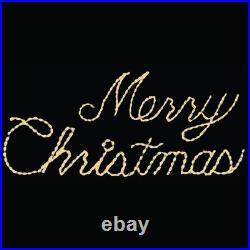 Merry Christmas Sign Warm White Outdoor Decoration Wireframe 14.5ft Commercial