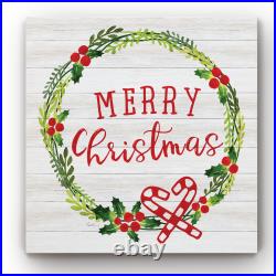 Merry Christmas Wreath -Gallery Wrapped Canvas