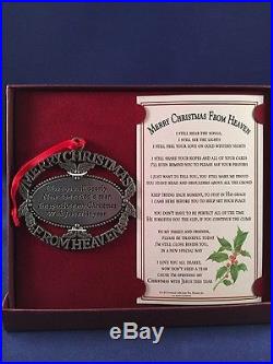 Merry Christmas from Heaven Pewter Ornament Loved One Tree Decoration NEW