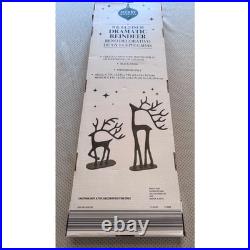 Merry Moments Dramatic Reindeer Black Pottery Barn Dupe Set of 2 Holiday Decor