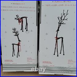 Merry Moments Sculpted Black Finish Reindeer Set (3pc) Pottery Barn Look NIB
