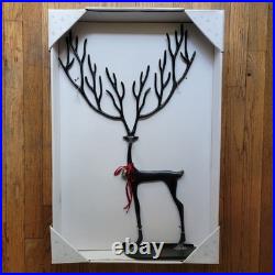 Merry Moments Sculpted Black Finish Reindeer & Tree Set (6pc) Pottery Barn Dupe