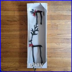 Merry Moments Sculpted Black Finish Reindeer & Tree Set (6pc) Pottery Barn Dupe