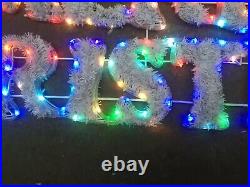 Merry Xmas Sign Lights Up Flashing 59 Inch Long Plug In