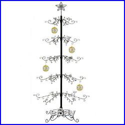 Metal Christmas Ornament Tree Display Stand Wrought Iron Trees 174 Hook 84H