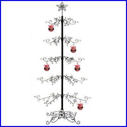 Metal Christmas Ornament Tree Display Stand Wrought Iron Trees 174 Hook 84H