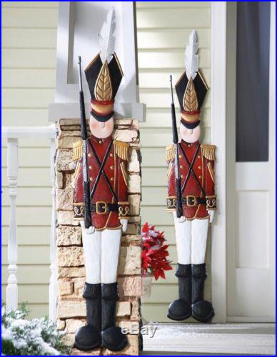 Metal Holiday Tin Soldier Wall Door Christmas Sculpture Home Decor 45 NEW B0160