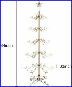 Metal Ornament Tree Display Stand Wrought Iron Christmas Trees 174 Hook 84 Gold