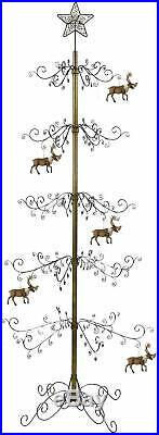 Metal Ornament Tree Display Stand Wrought Iron Christmas Trees Gold 84H