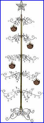 Metal Ornament Tree Display Stand Wrought Iron Christmas Trees Gold 84H