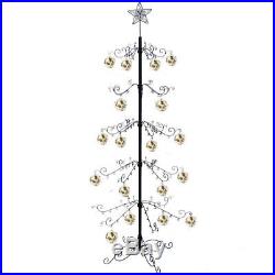 Metal Scroll 84 Christmas Ornament Display Tree Decor Stand Black or Gold Color