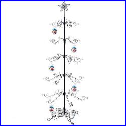 Metal Scroll 84 Christmas Ornament Display Tree Decor Stand Black or Gold Color
