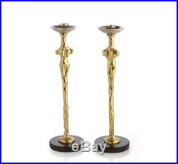 Michael Aram 24k Gold Plated Adam & Eve Candle Holders (Set of 2) New in Box