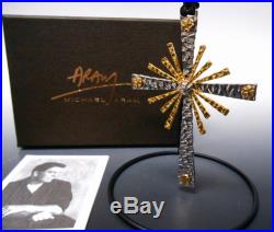 Michael Aram Forged Cross Holiday Christmas Ornament Nickleplate &Goldtone 5.75