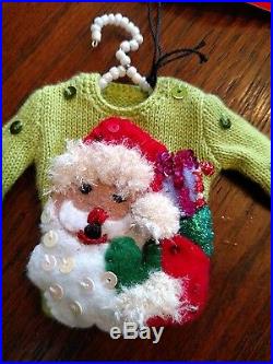 Michael Simon St Nick Sweater Christmas Tree Ornament sequin new with tag