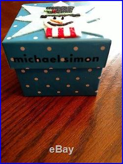 Michael Simon beaded PATCHES christmas tree sweater ornament new tags box