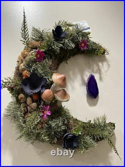 Michaels Ashland Crescent Moon Halloween Wreath Gothic Crystal Mushroom Decor