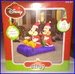Mickey & Minnie Mouse Sled Scene Disney Inflatable 5′ CHRISTMAS