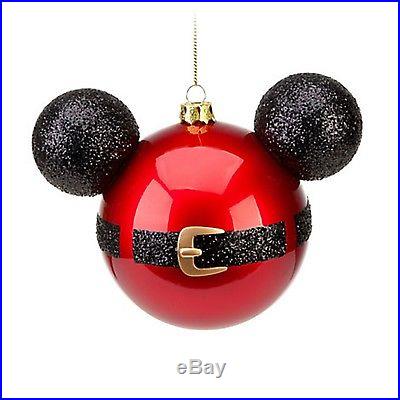 Mickey Mouse Icon Santa Belt Glass Ornament Christmas Disney Theme Parks NEW