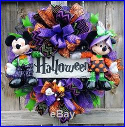 Mickey mouse Minnie mouse Halloween wreath