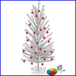 Mid Century Modern-Style Aluminum Christmas Tree with Color Wheel