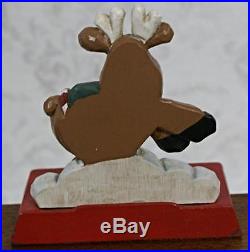 Midwest Set Santa Sleigh and 5 Reindeer Christmas Stocking Holders Eddie Walker
