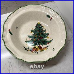 Mikasa Festive Season Green Trim Scalloped Christmas Tree EB-451 Bowl 10