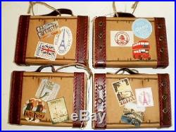 Miniature Vintage Look Luggage/Suitcase Christmas Ornament -Travel NWT