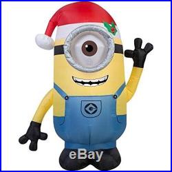 Minion Stuart Santa Hat Christmas Holiday Decoration Outdoor Inflatable Lights