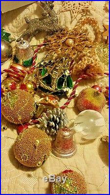 Misc 130+ Pcs. Huge Lot Of Victorian Christmas Ornaments Vtg gold red angles lot